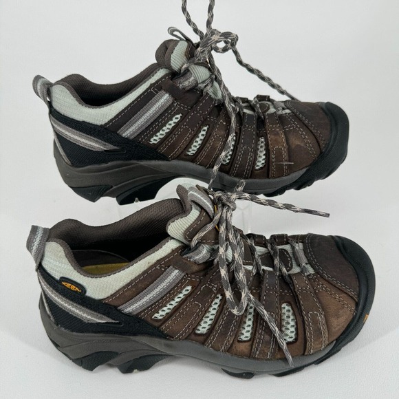 Keen Other - Keen WOMENS Brown Leather Lace Up Comp Toe Work Safety Shoes SIZE 6